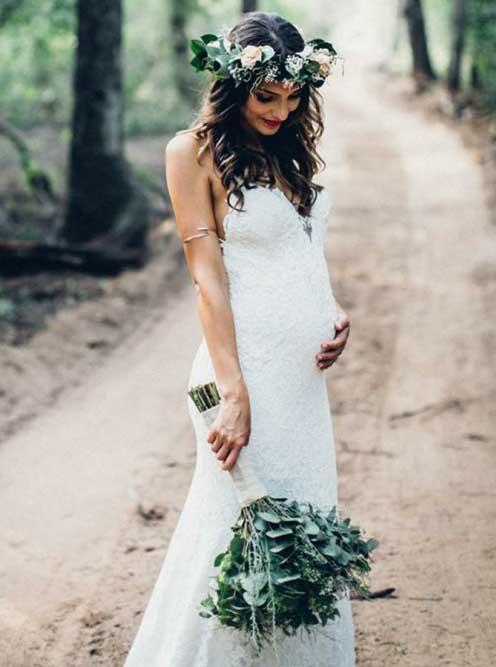 Boho Spaghetti Lace Mermaid Backless Wedding Dress