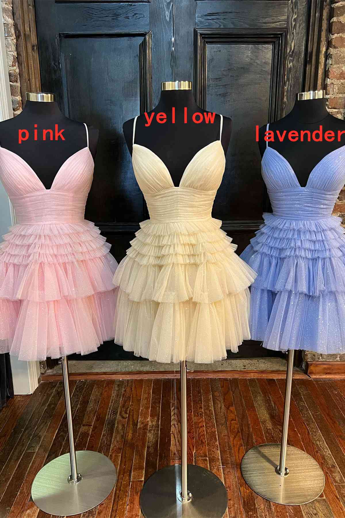 Shiny Princess Tiered Tulle Short Homecoming Dresses, Cute Sweet 16 Dresses